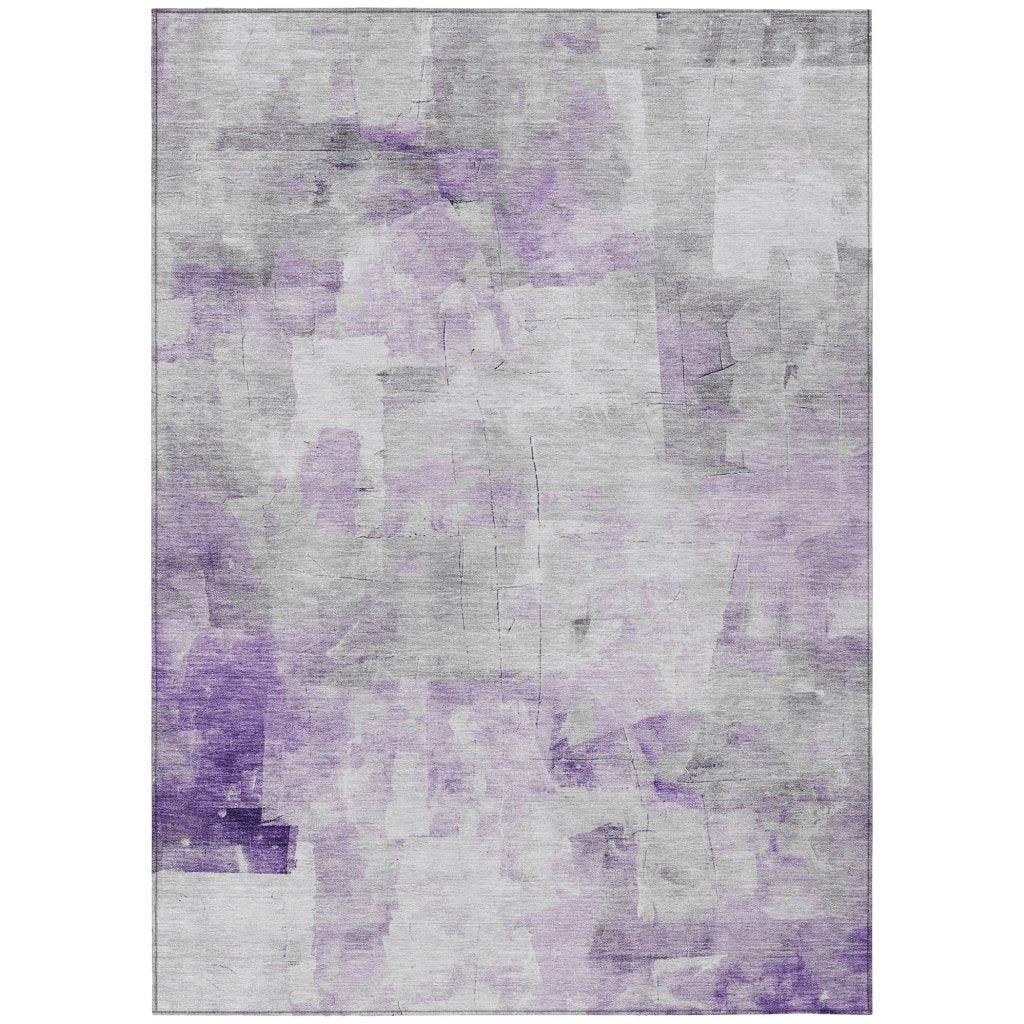 LOOMLAN Rugs Braeain Purple Washable Indoor-Outdoor Rug
