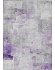 LOOMLAN Rugs Braeain Purple Washable Indoor-Outdoor Rug