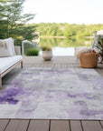 LOOMLAN Rugs Braeain Purple Washable Indoor-Outdoor Rug