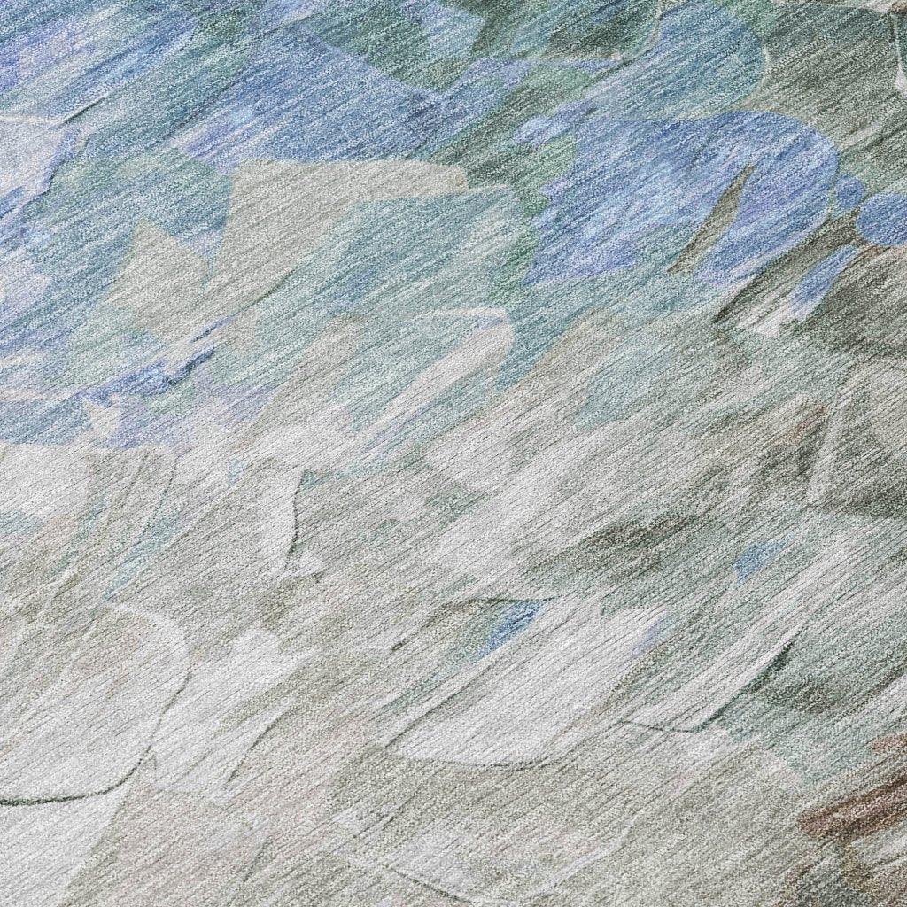 LOOMLAN Rugs Braearis Blue Washable Indoor-Outdoor Rug
