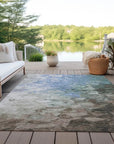LOOMLAN Rugs Braearis Blue Washable Indoor-Outdoor Rug
