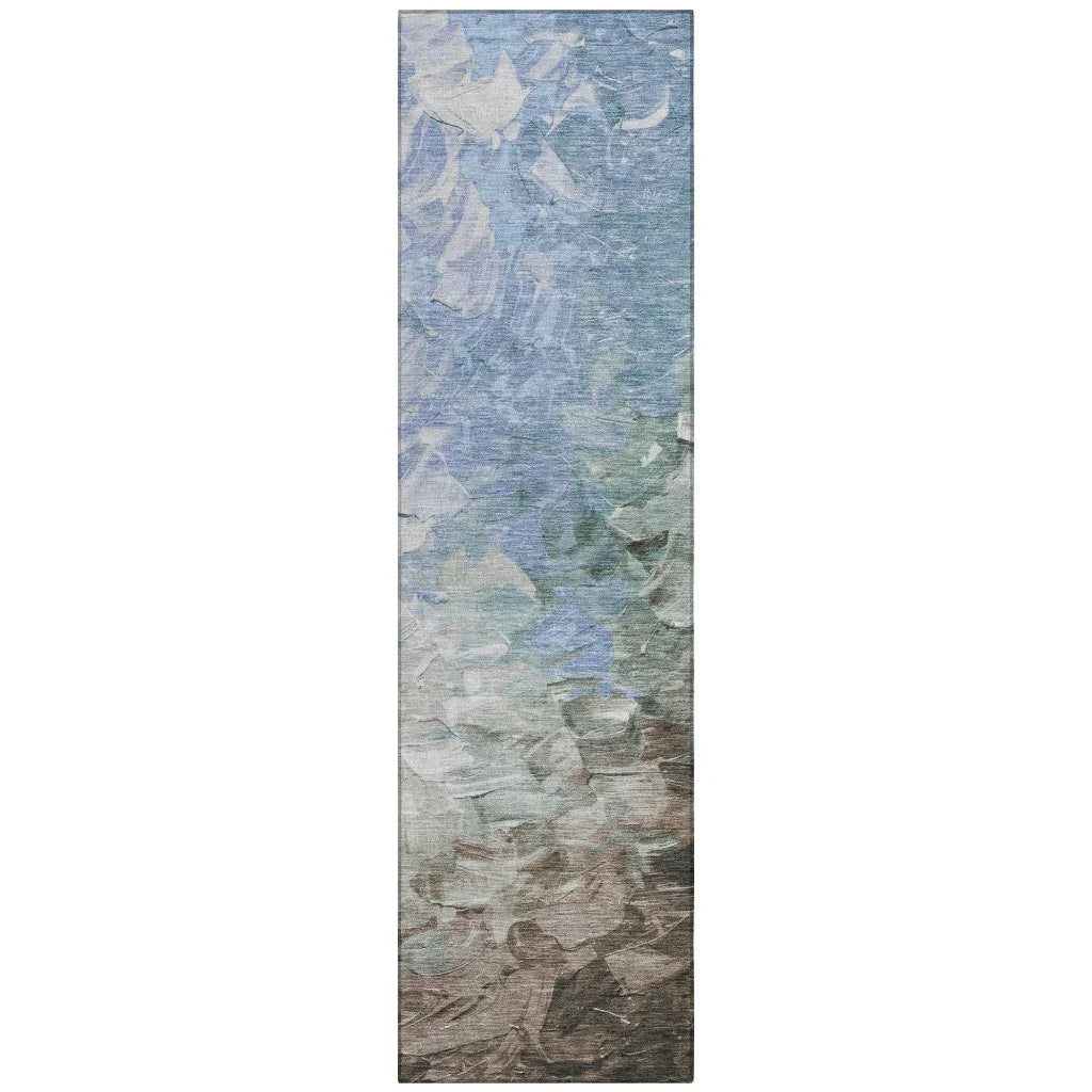 LOOMLAN Rugs Braearis Blue Washable Indoor-Outdoor Rug
