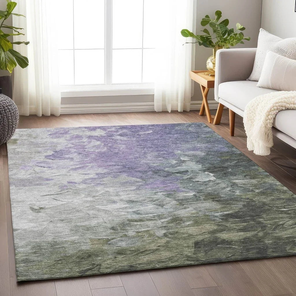 LOOMLAN Rugs Braearis Lavender Washable Indoor-Outdoor Rug