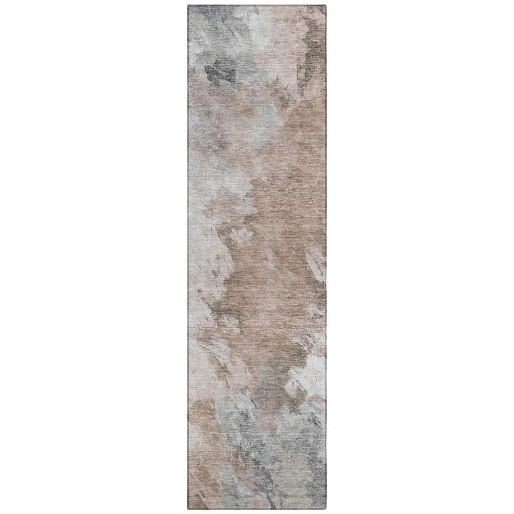 LOOMLAN Rugs Braeas Brown Washable Indoor-Outdoor Rug