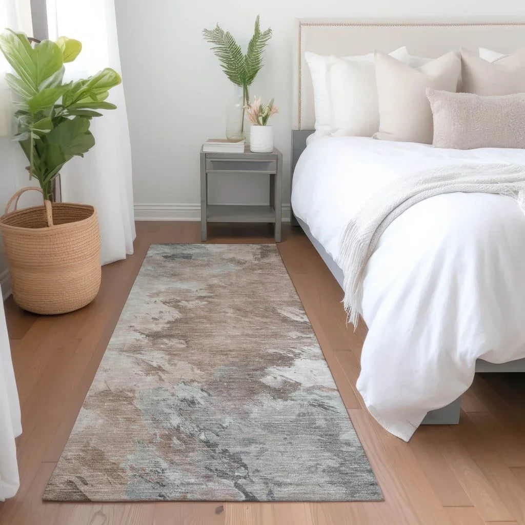 LOOMLAN Rugs Braeas Brown Washable Indoor-Outdoor Rug
