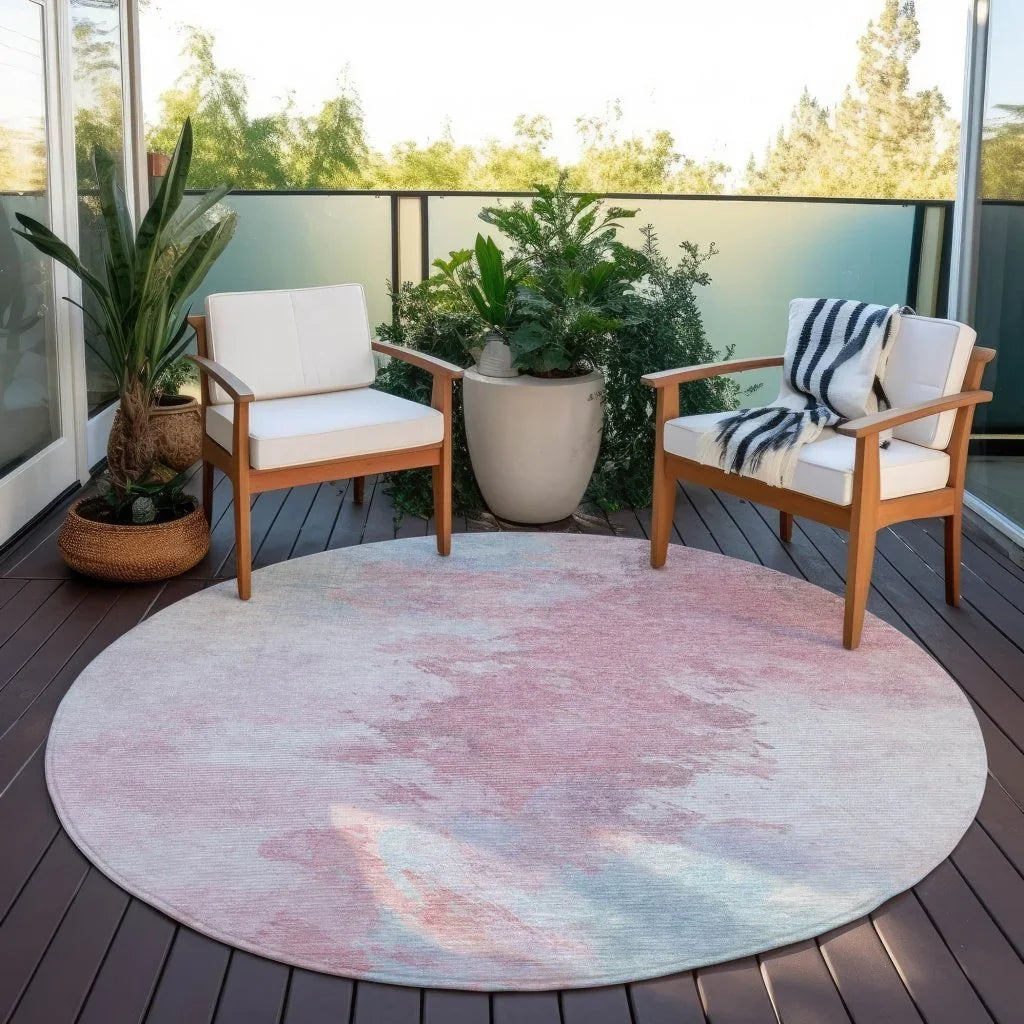 LOOMLAN Rugs Braeas Pink Washable Indoor-Outdoor Rug