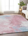 LOOMLAN Rugs Braeas Pink Washable Indoor-Outdoor Rug