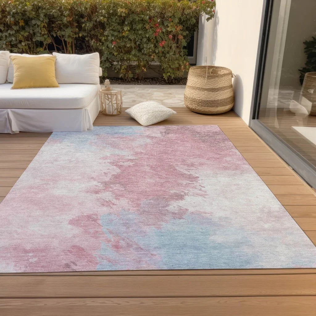 LOOMLAN Rugs Braeas Pink Washable Indoor-Outdoor Rug