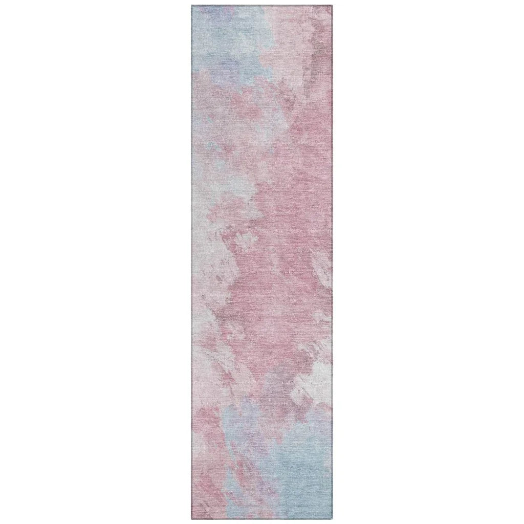 LOOMLAN Rugs Braeas Pink Washable Indoor-Outdoor Rug