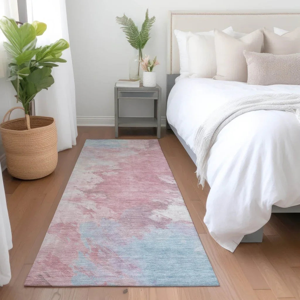LOOMLAN Rugs Braeas Pink Washable Indoor-Outdoor Rug