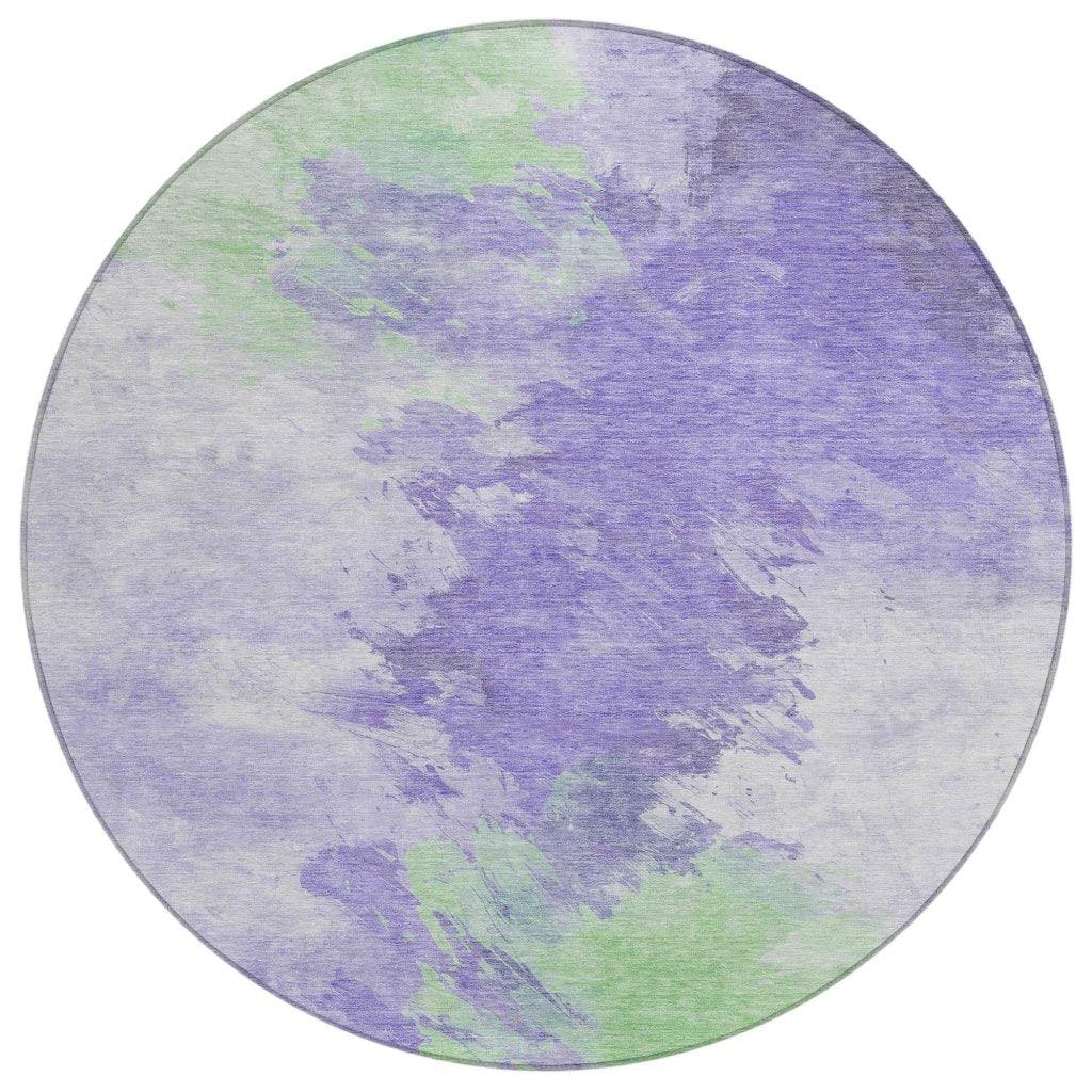 LOOMLAN Rugs Braeas Purple Washable Indoor-Outdoor Rug