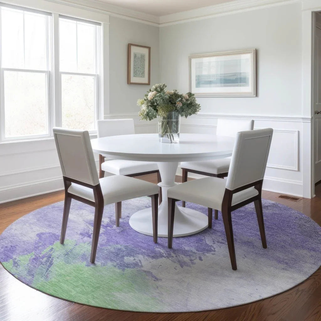 LOOMLAN Rugs Braeas Purple Washable Indoor-Outdoor Rug