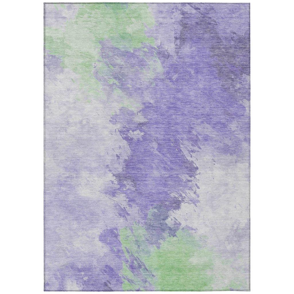 LOOMLAN Rugs Braeas Purple Washable Indoor-Outdoor Rug