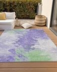 LOOMLAN Rugs Braeas Purple Washable Indoor-Outdoor Rug