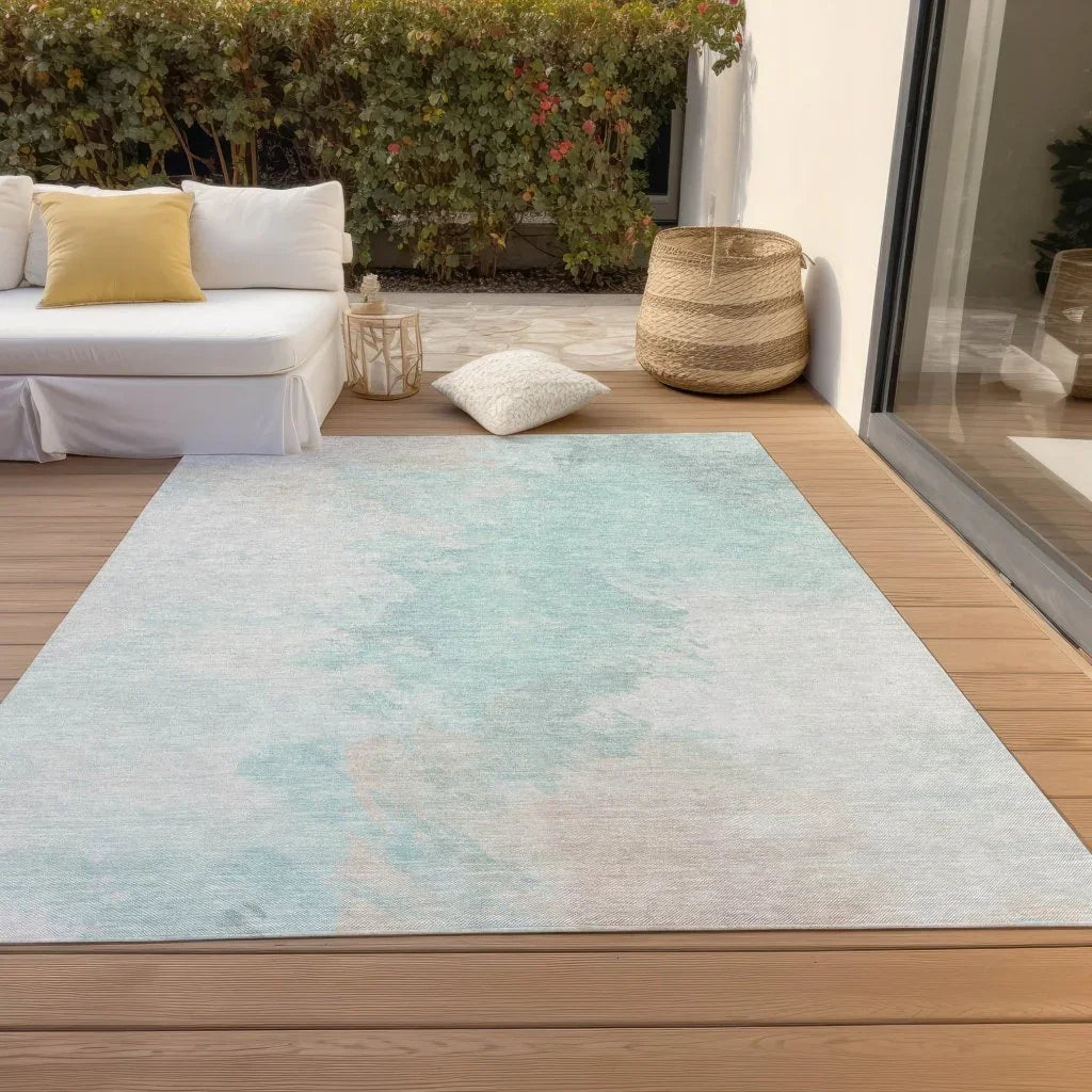 LOOMLAN Rugs Braeas Seafoam Washable Indoor-Outdoor Rug