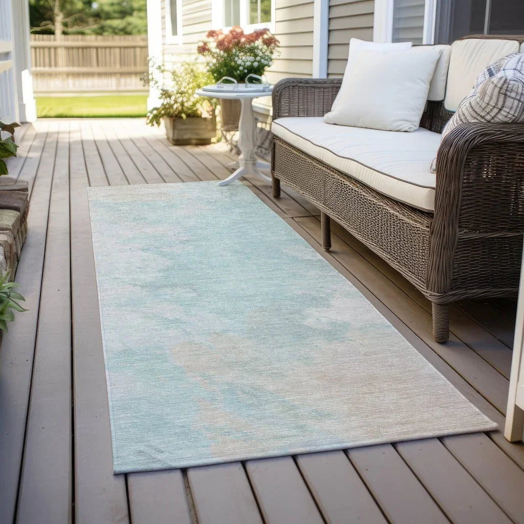 LOOMLAN Rugs Braeas Seafoam Washable Indoor-Outdoor Rug