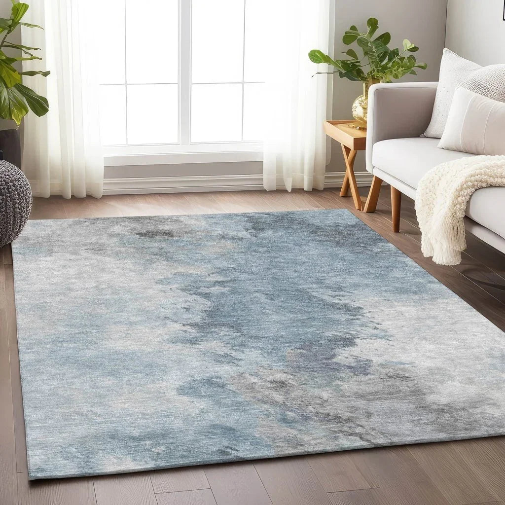 LOOMLAN Rugs Braeas Sky Washable Indoor-Outdoor Rug