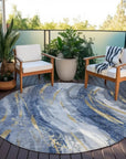 LOOMLAN Rugs Braeon Blue Washable Indoor-Outdoor Rug