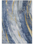 LOOMLAN Rugs Braeon Blue Washable Indoor-Outdoor Rug
