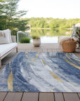 LOOMLAN Rugs Braeon Blue Washable Indoor-Outdoor Rug