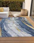 LOOMLAN Rugs Braeon Blue Washable Indoor-Outdoor Rug