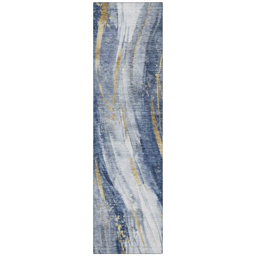 LOOMLAN Rugs Braeon Blue Washable Indoor-Outdoor Rug