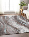 LOOMLAN Rugs Braeon Brown Washable Indoor-Outdoor Rug