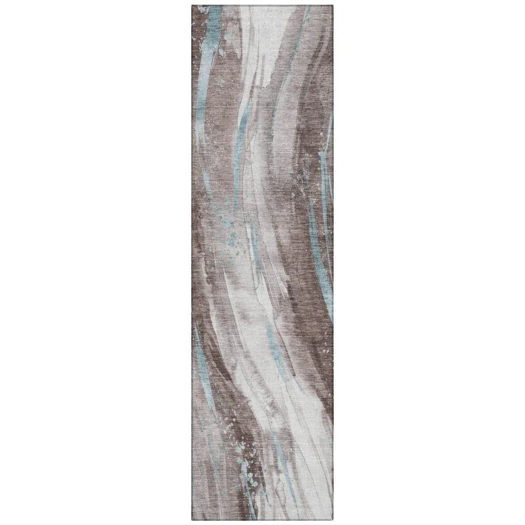 LOOMLAN Rugs Braeon Brown Washable Indoor-Outdoor Rug
