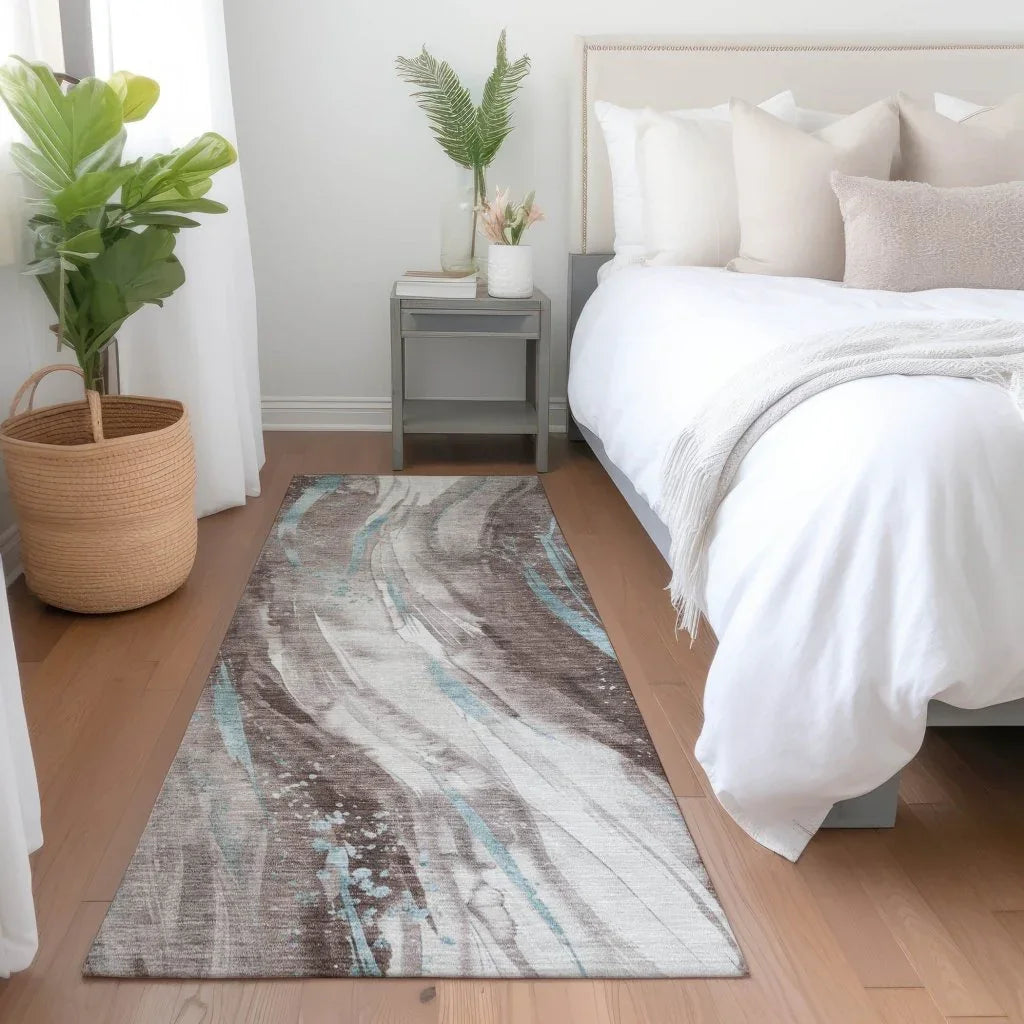 LOOMLAN Rugs Braeon Brown Washable Indoor-Outdoor Rug