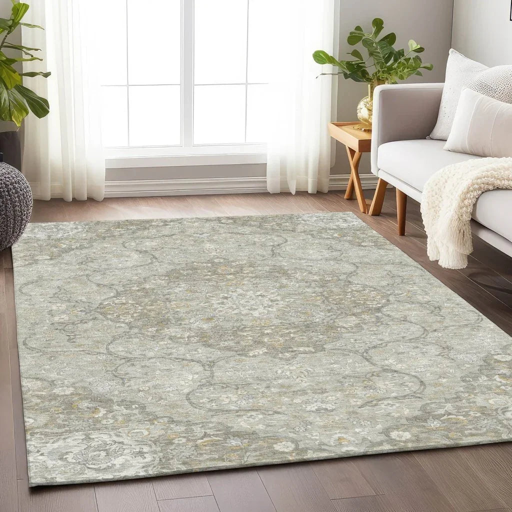 LOOMLAN Rugs Braeor Brown Washable Indoor-Outdoor Rug