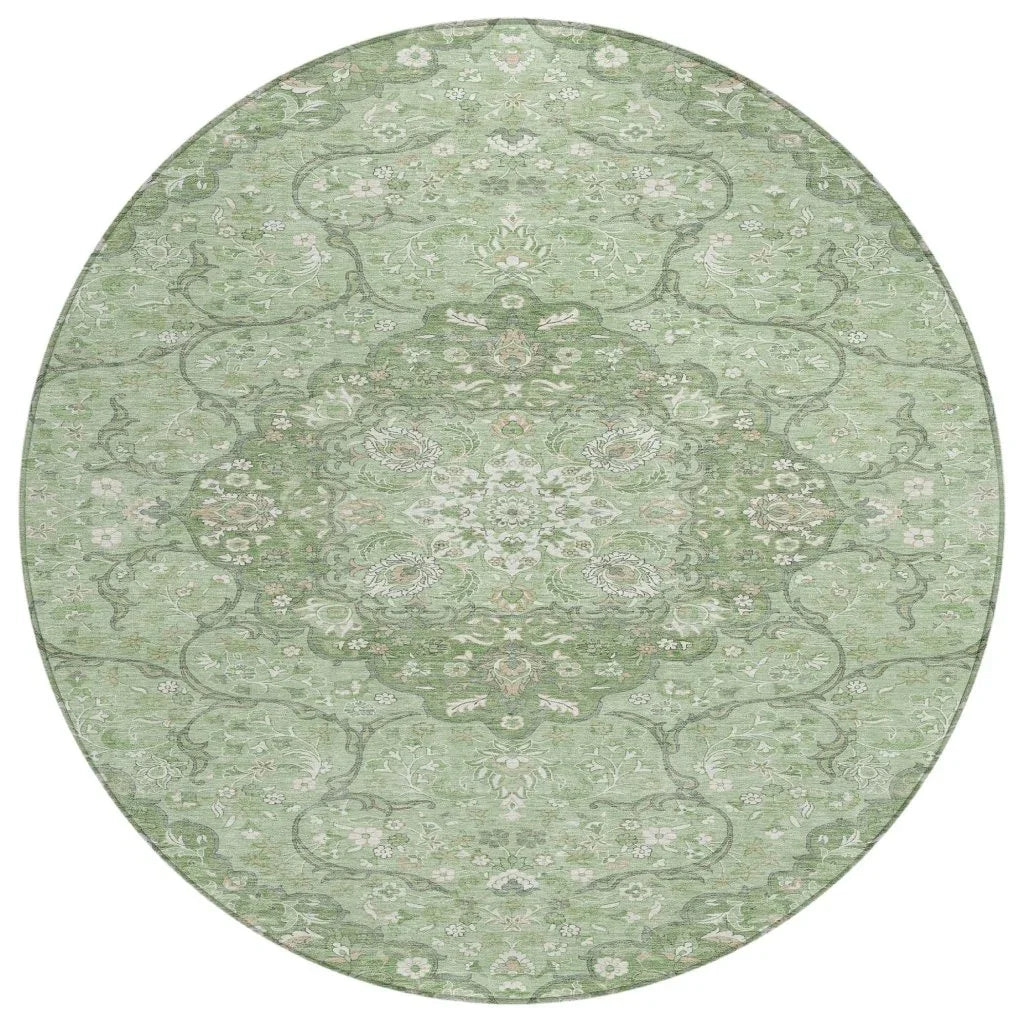 LOOMLAN Rugs Braeor Green Washable Indoor-Outdoor Rug