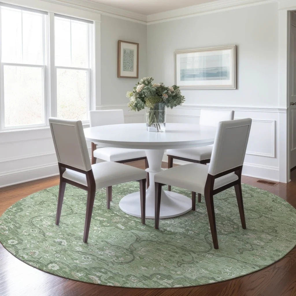 LOOMLAN Rugs Braeor Green Washable Indoor-Outdoor Rug