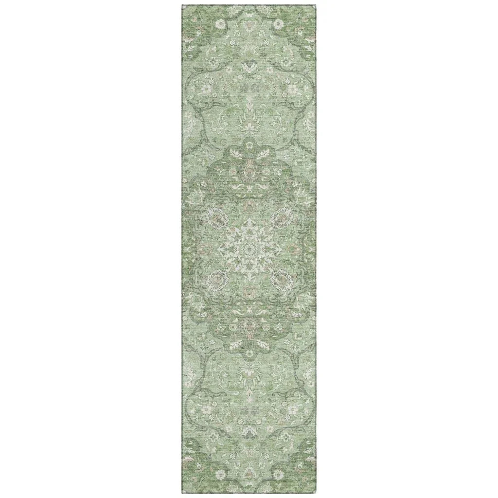 LOOMLAN Rugs Braeor Green Washable Indoor-Outdoor Rug
