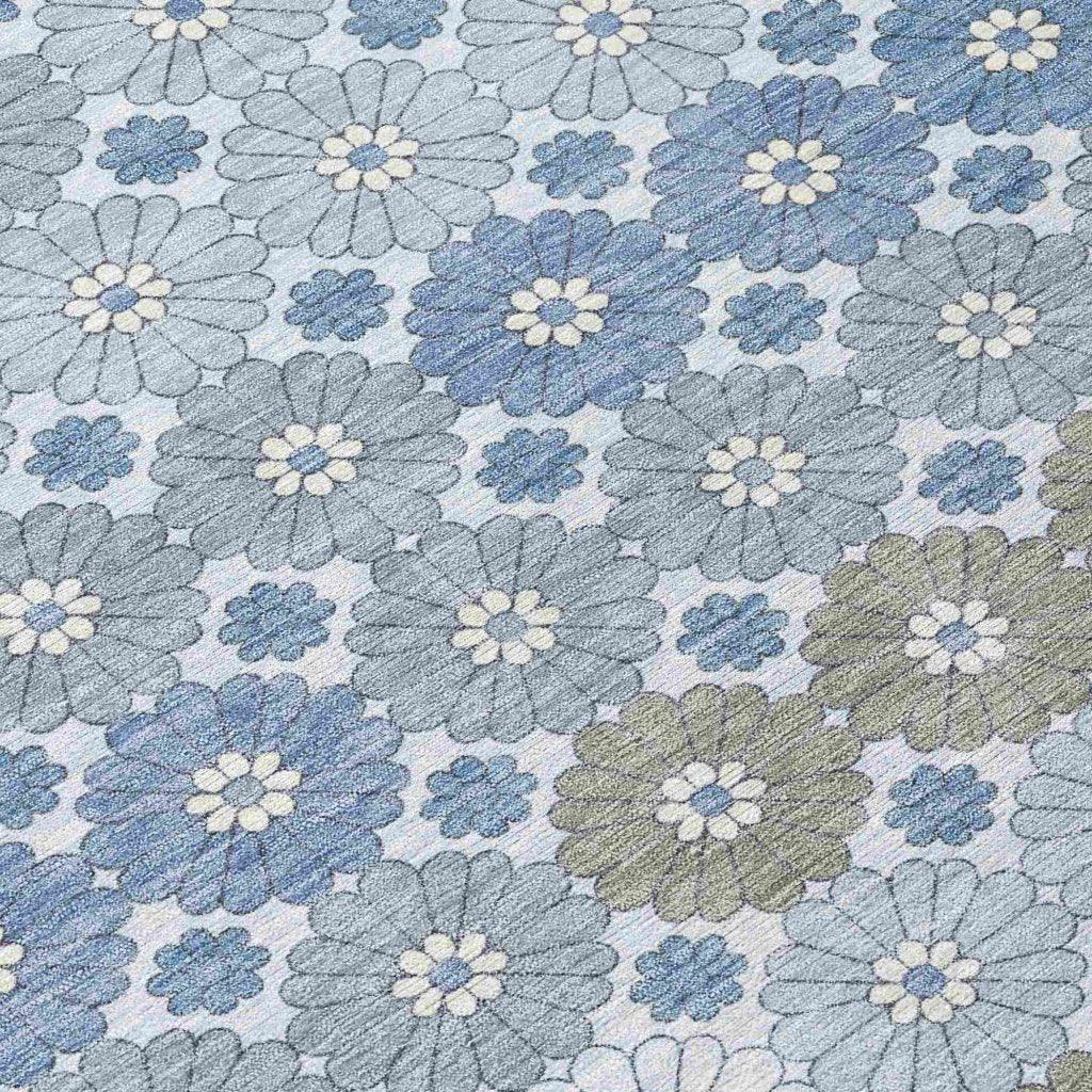 LOOMLAN Rugs Braeyn Blue Washable Indoor-Outdoor Rug