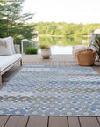 LOOMLAN Rugs Braeyn Blue Washable Indoor-Outdoor Rug