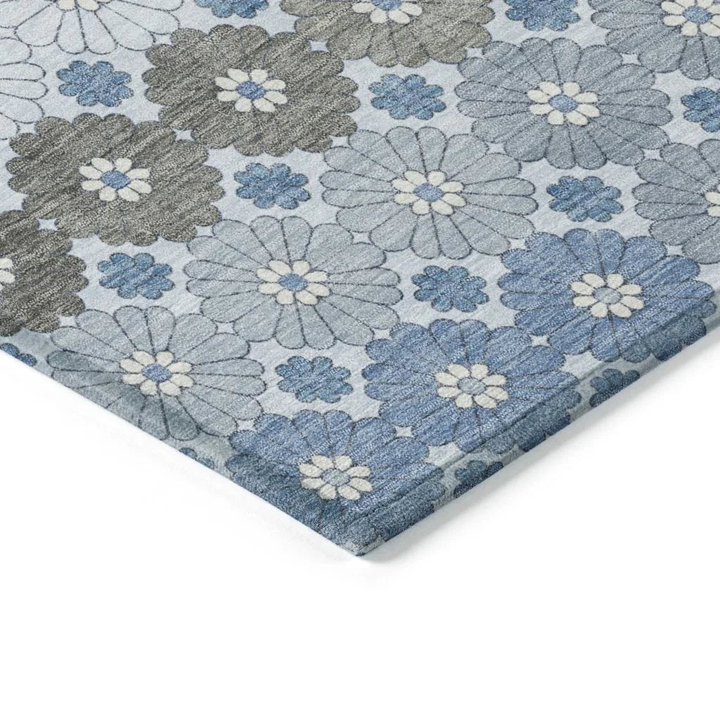 LOOMLAN Rugs Braeyn Blue Washable Indoor-Outdoor Rug