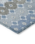 LOOMLAN Rugs Braeyn Blue Washable Indoor-Outdoor Rug