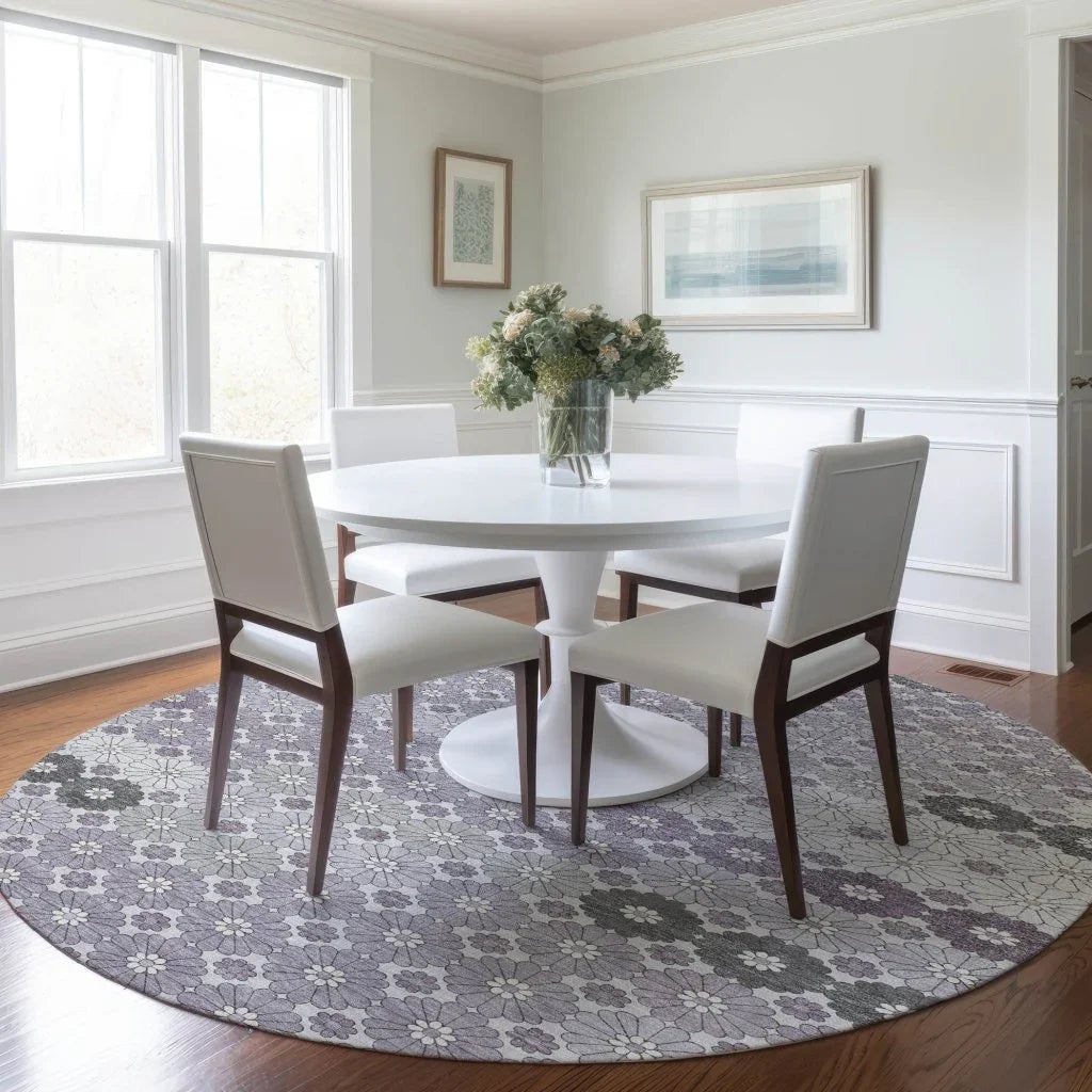 LOOMLAN Rugs Braeyn Purple Washable Indoor-Outdoor Rug
