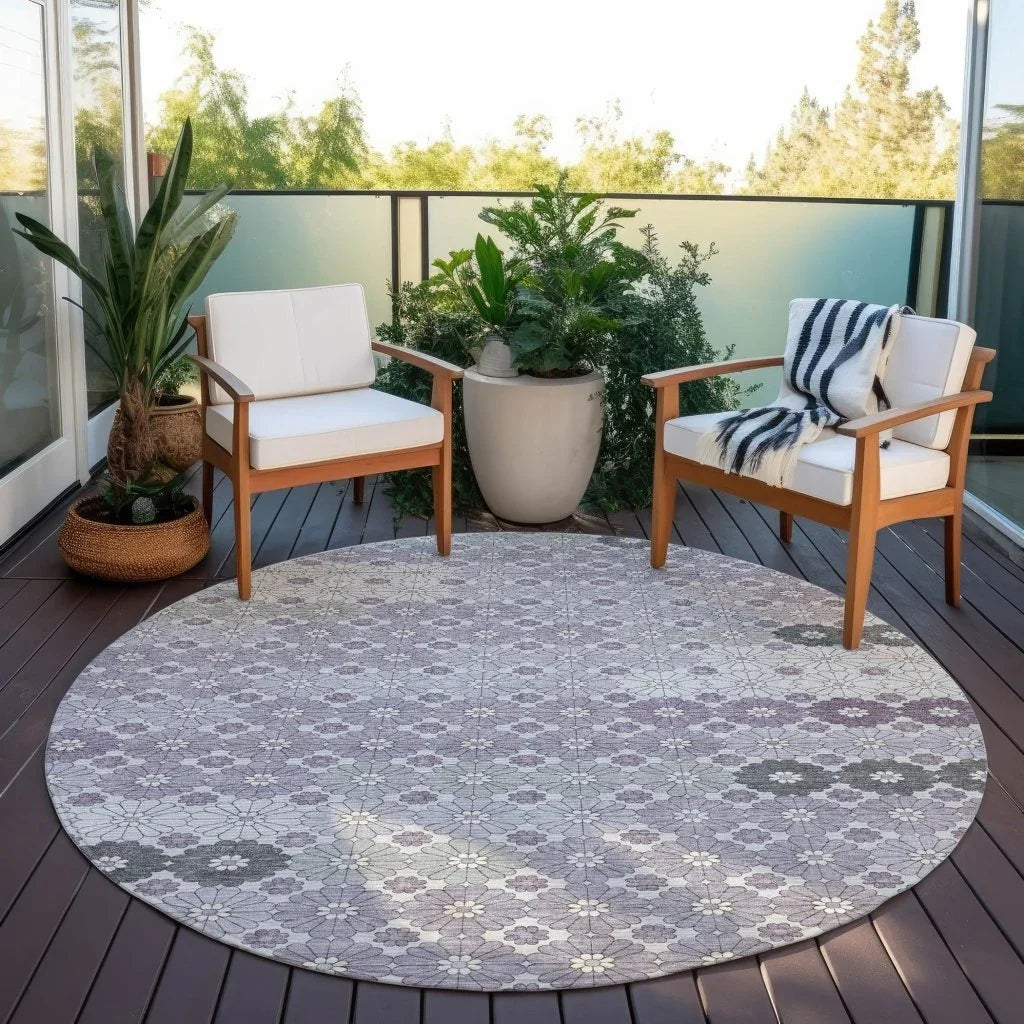 LOOMLAN Rugs Braeyn Purple Washable Indoor-Outdoor Rug
