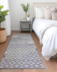 LOOMLAN Rugs Braeyn Purple Washable Indoor-Outdoor Rug