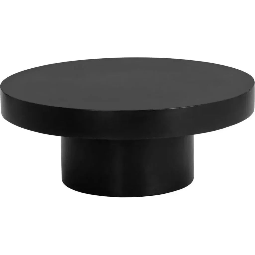 Brando Concrete Outdoor Round Coffee Table-Outdoor Coffee Tables-SUNPAN-Black-LOOMLAN