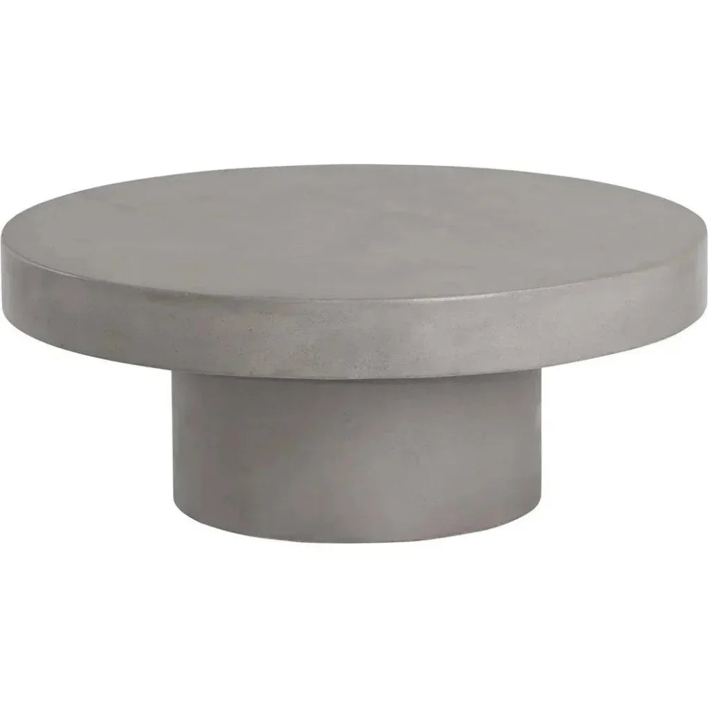 Brando Concrete Outdoor Round Coffee Table-Outdoor Coffee Tables-SUNPAN-Grey-LOOMLAN