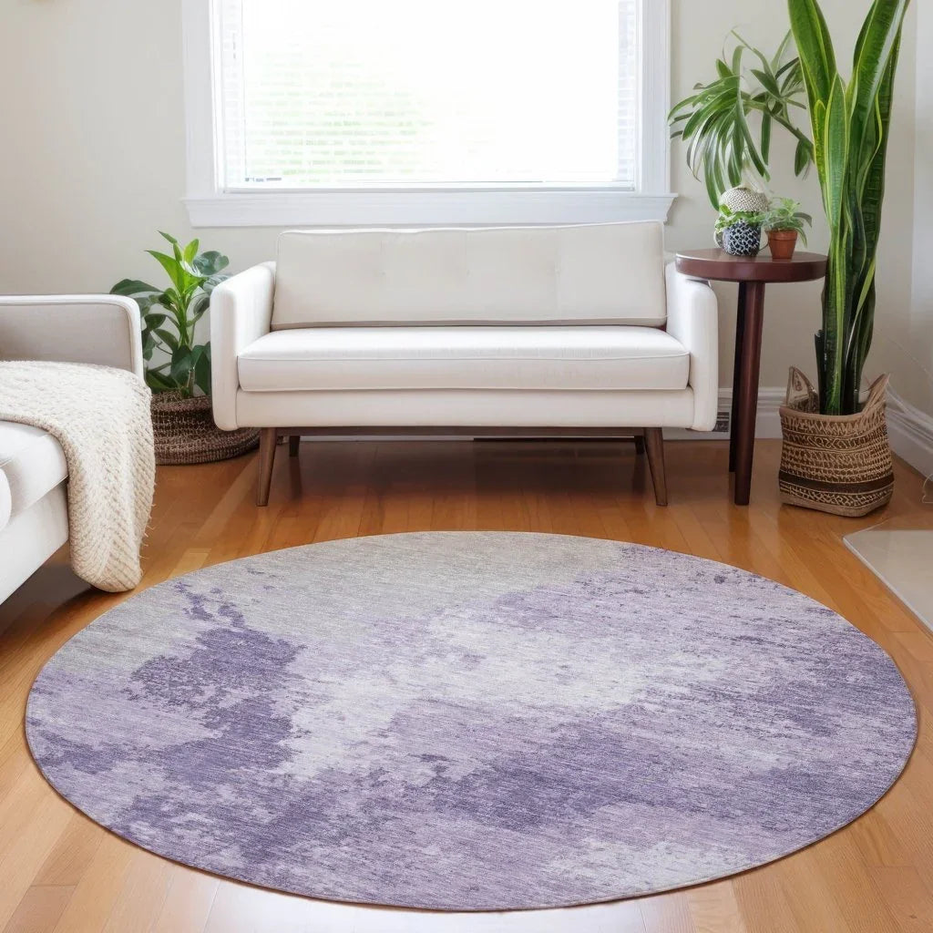 LOOMLAN Rugs Bravari Purple Washable Indoor-Outdoor Rug