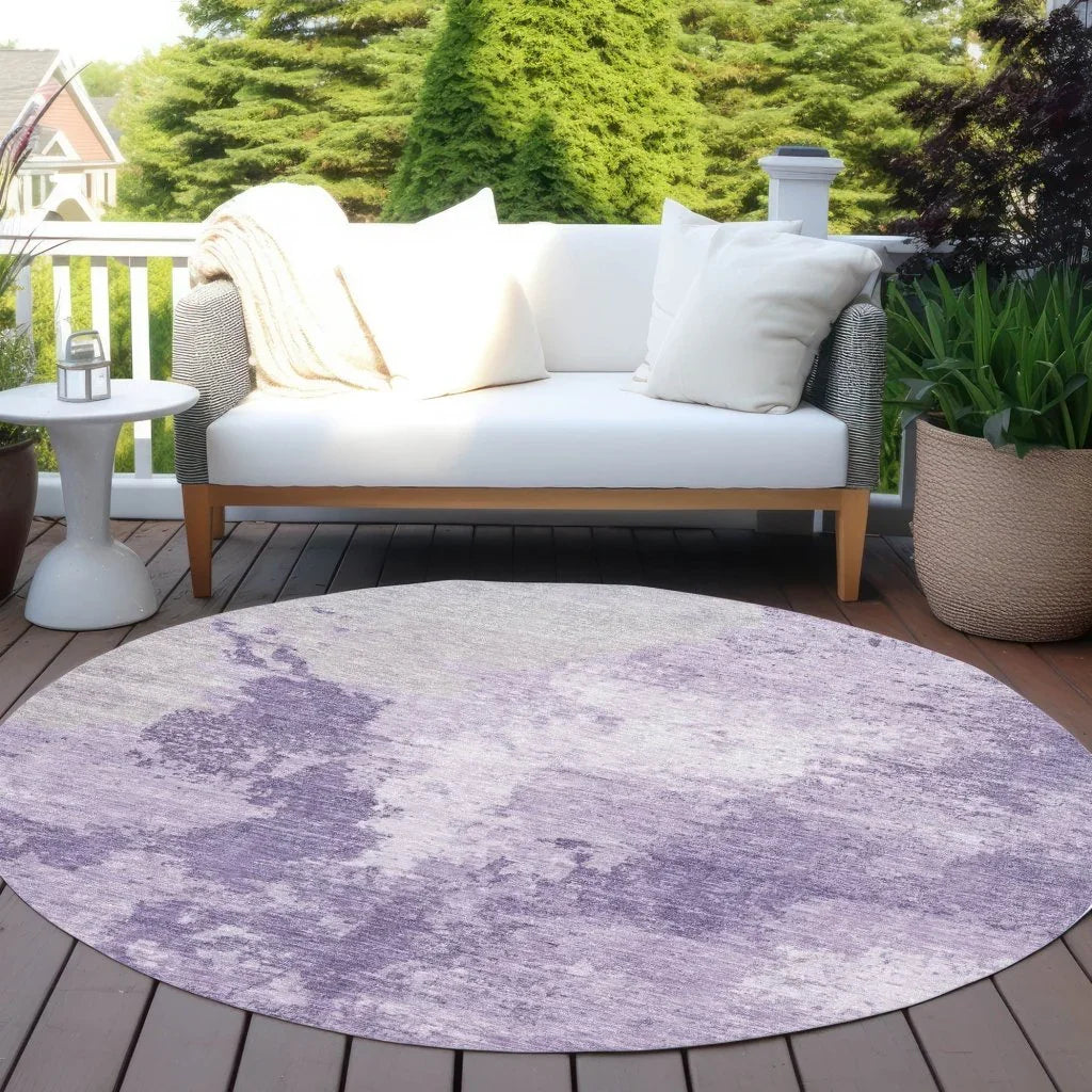 LOOMLAN Rugs Bravari Purple Washable Indoor-Outdoor Rug