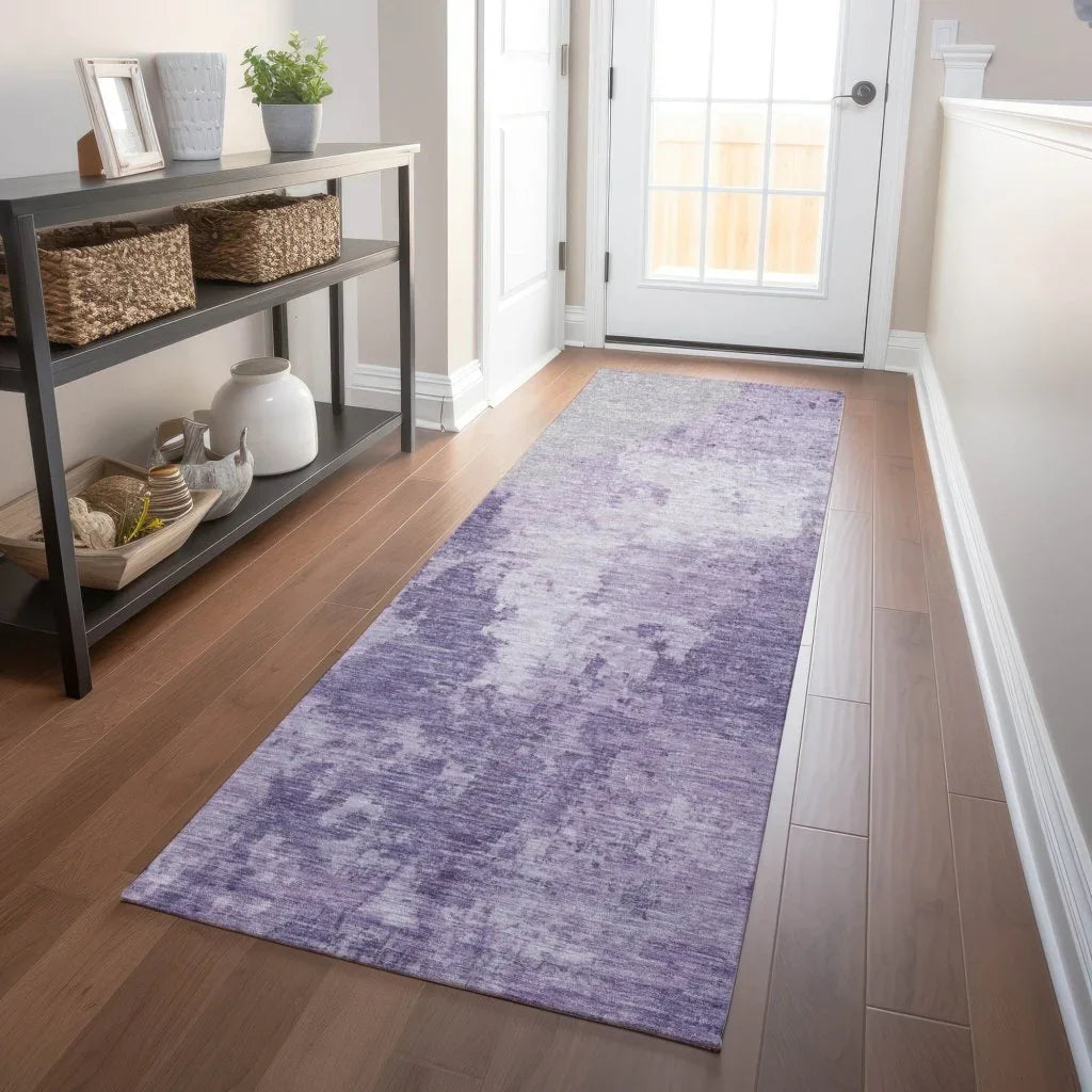 LOOMLAN Rugs Bravari Purple Washable Indoor-Outdoor Rug