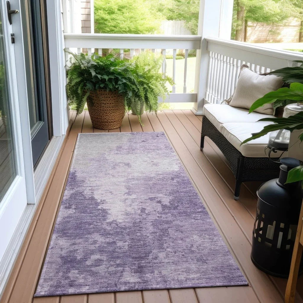 LOOMLAN Rugs Bravari Purple Washable Indoor-Outdoor Rug