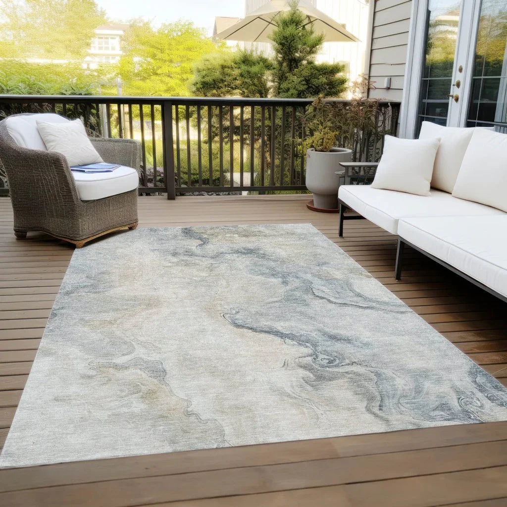 LOOMLAN Rugs Caelanor Brown Washable Indoor-Outdoor Rug