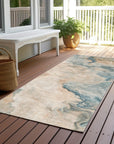 LOOMLAN Rugs Caelanor Teal Washable Indoor-Outdoor Rug