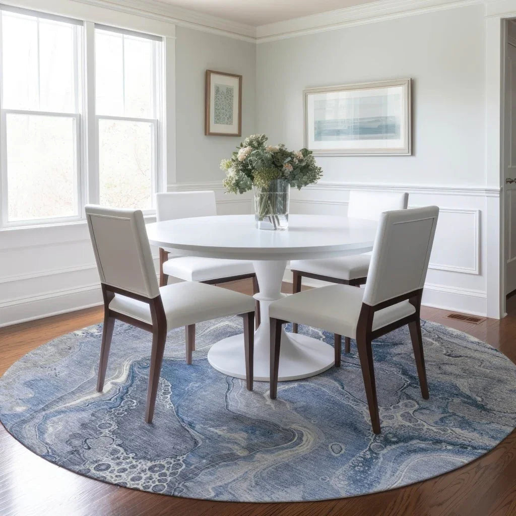 LOOMLAN Rugs Caelara Blue Washable Indoor-Outdoor Rug