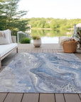 LOOMLAN Rugs Caelara Blue Washable Indoor-Outdoor Rug